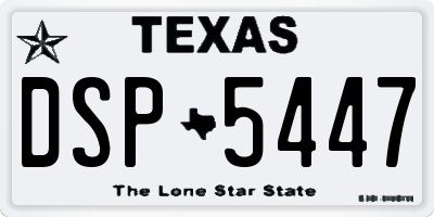 TX license plate DSP5447