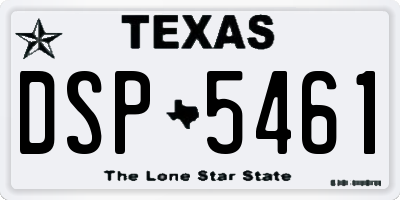 TX license plate DSP5461