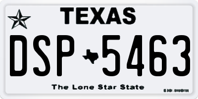 TX license plate DSP5463