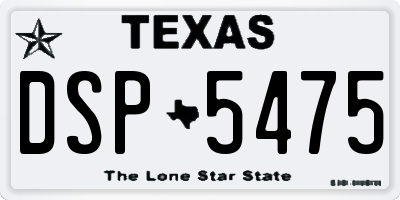 TX license plate DSP5475
