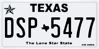 TX license plate DSP5477