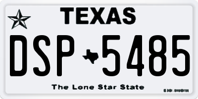 TX license plate DSP5485