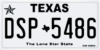 TX license plate DSP5486