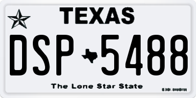 TX license plate DSP5488