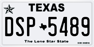 TX license plate DSP5489