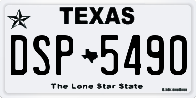 TX license plate DSP5490