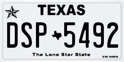 TX license plate DSP5492