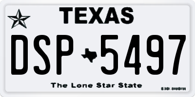 TX license plate DSP5497