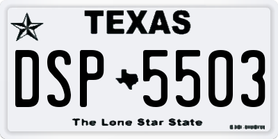 TX license plate DSP5503