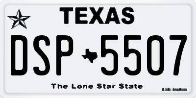 TX license plate DSP5507
