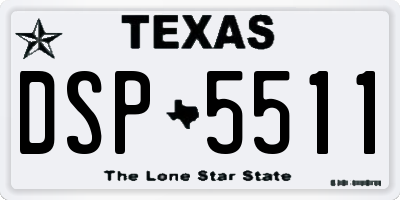 TX license plate DSP5511