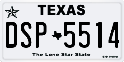 TX license plate DSP5514