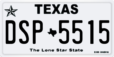 TX license plate DSP5515