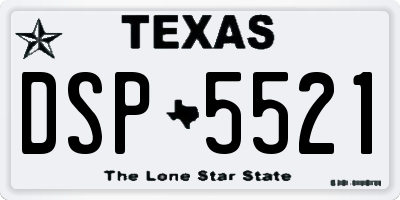TX license plate DSP5521