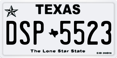 TX license plate DSP5523
