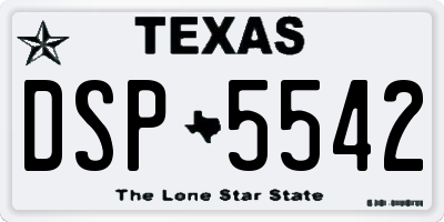 TX license plate DSP5542