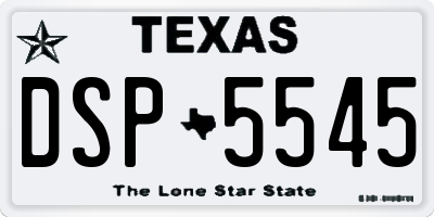 TX license plate DSP5545
