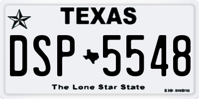 TX license plate DSP5548