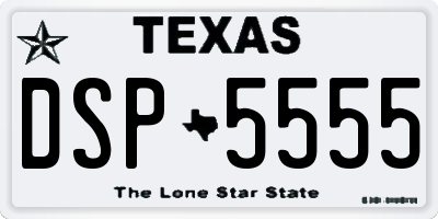 TX license plate DSP5555