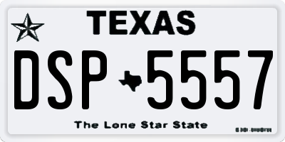 TX license plate DSP5557