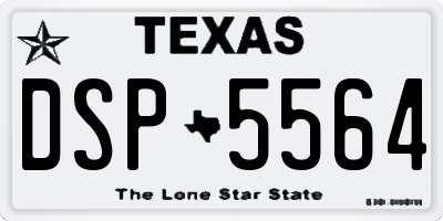 TX license plate DSP5564