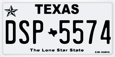 TX license plate DSP5574