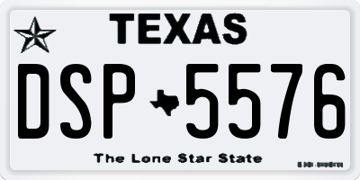 TX license plate DSP5576