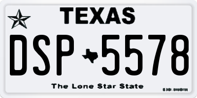 TX license plate DSP5578