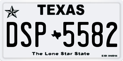TX license plate DSP5582