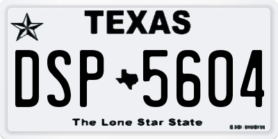 TX license plate DSP5604