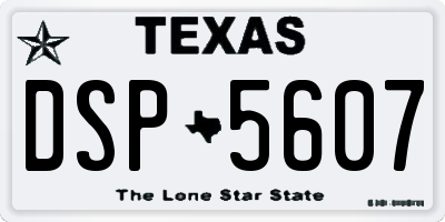 TX license plate DSP5607