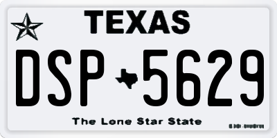 TX license plate DSP5629