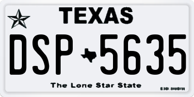 TX license plate DSP5635