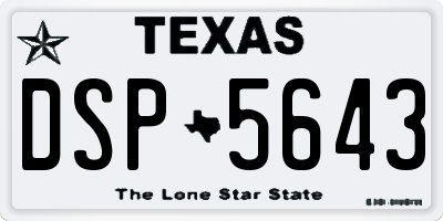 TX license plate DSP5643