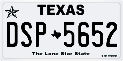 TX license plate DSP5652