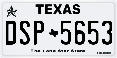 TX license plate DSP5653
