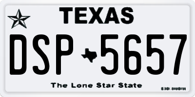 TX license plate DSP5657