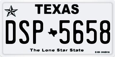 TX license plate DSP5658