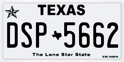 TX license plate DSP5662
