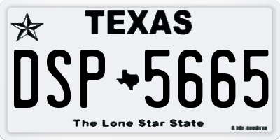 TX license plate DSP5665