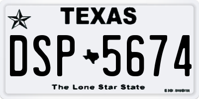 TX license plate DSP5674