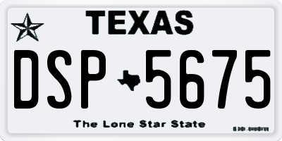 TX license plate DSP5675