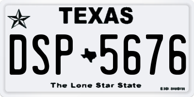 TX license plate DSP5676