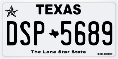 TX license plate DSP5689