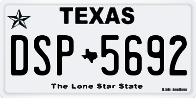 TX license plate DSP5692