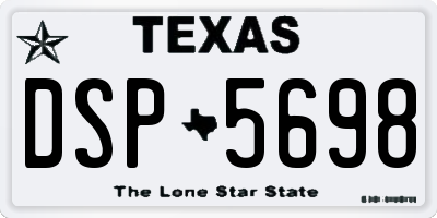 TX license plate DSP5698