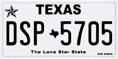 TX license plate DSP5705