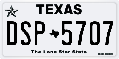 TX license plate DSP5707