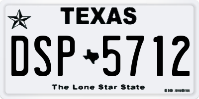 TX license plate DSP5712