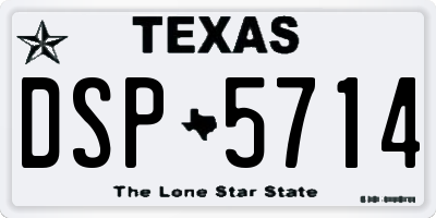 TX license plate DSP5714